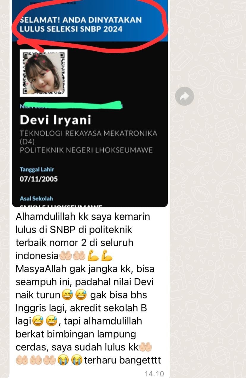 Testimoni Kelulusan Alumni 3